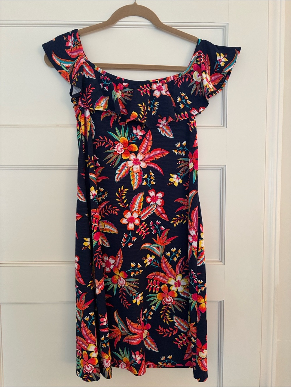 Tommy Bahama Navy Floral Off-Shoulder Dress